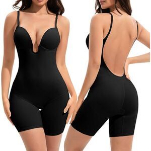 NWT Slimers Backless Shapewear Tummy Control: Low Back Plunge Shapewear Bodysuit